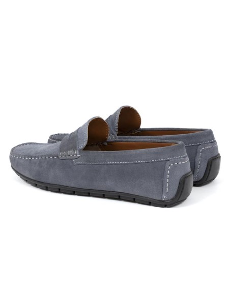 Blue suede moccasin