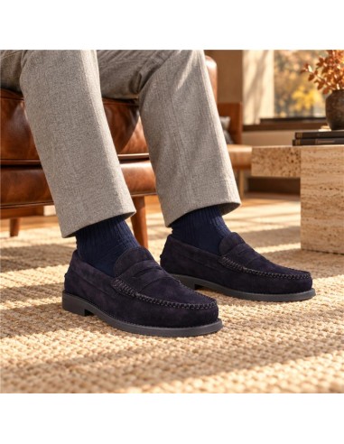 Mocassin suède bleu ITONA-NAVY