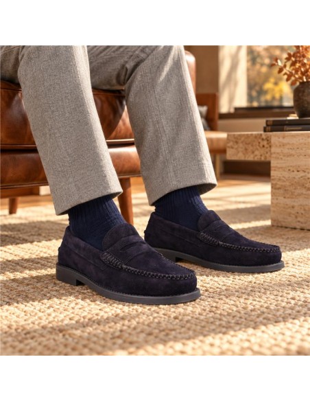 Mocassin suède bleu ITONA-NAVY