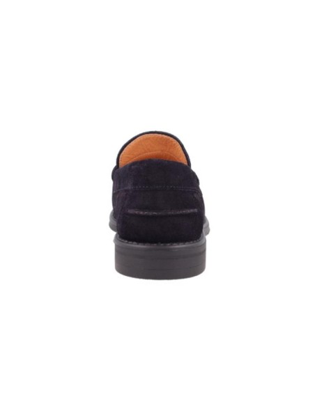 Mocasín de ante con lazo color azul