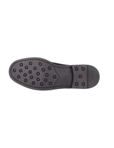 Mocasín de ante con lazo color azul