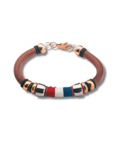 Brazalete de cuero acabado a mano color cuero 2