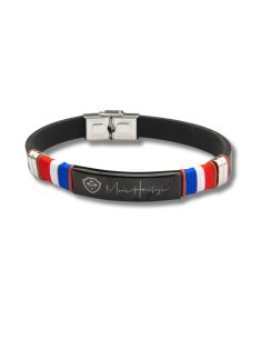 Brazalete de caucho acabado a mano color negro 2