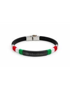 Brazalete de caucho acabado a mano color negro 2