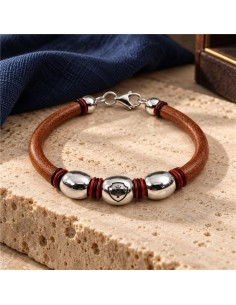 Bracelet en cuir marron JWM-BRUNE1-BROWN