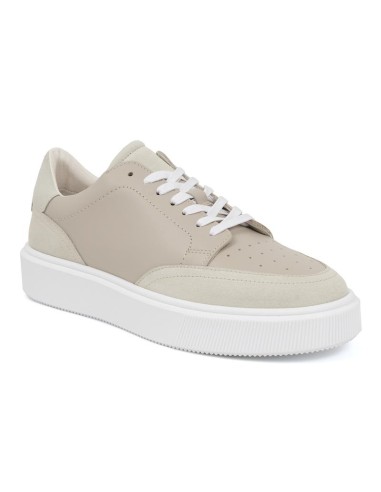 Beige leather sneakers