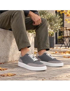baskets de peau gris KABIL-GREY