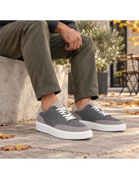 baskets de peau gris KABIL-GREY