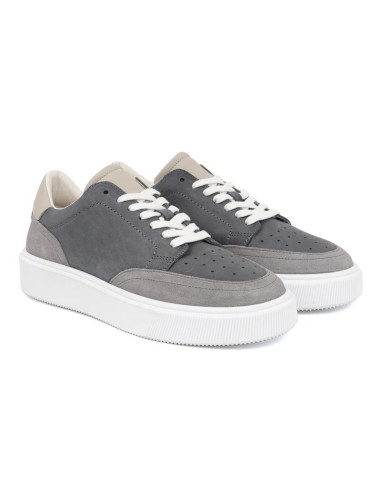 baskets de peau gris KABIL-GREY