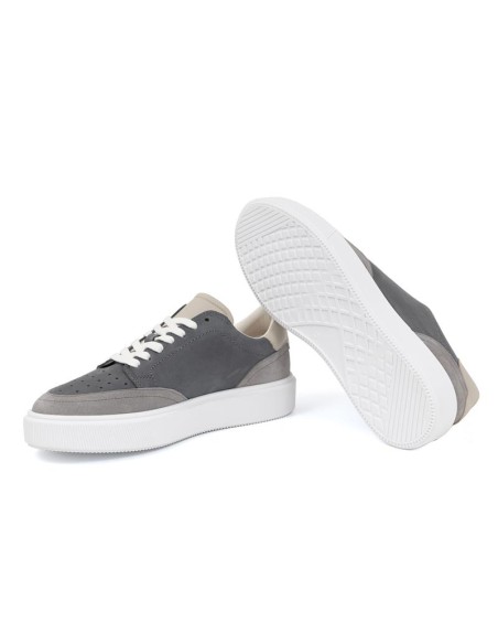 baskets de peau gris KABIL-GREY