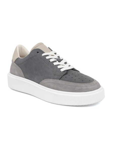 Grey leather sneakers