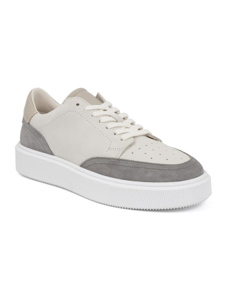 Sneakers de piel combinado con ante color blanco