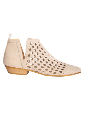 Botines de mujer trenzado trenzado color beige