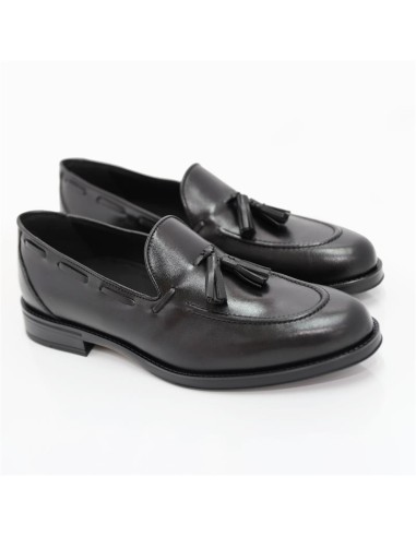 Mocassin de peau le noir KUROR-BLACK