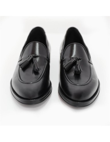 Black leather moccasin
