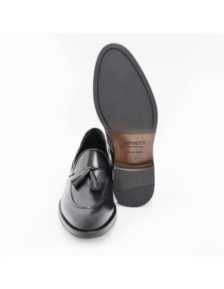 Black leather moccasin