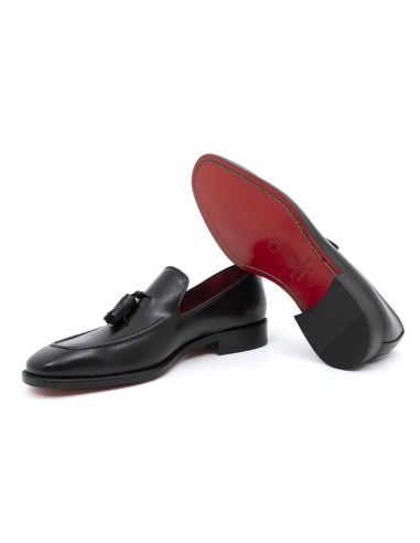 Black leather moccasin