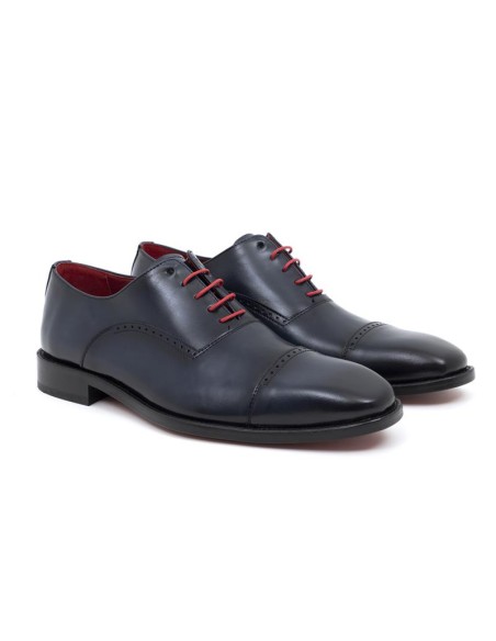 Blue leather Oxford