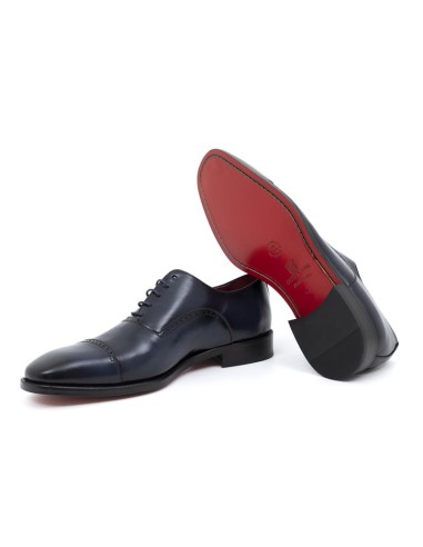 Blue leather Oxford