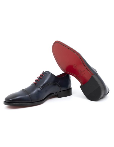 Blue leather Oxford
