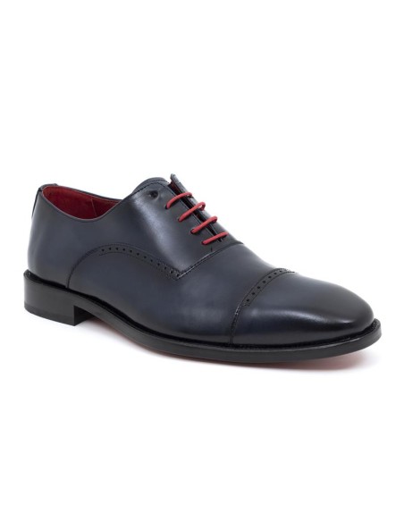 Blue leather Oxford