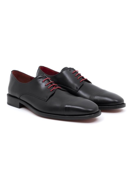 Black leather derby