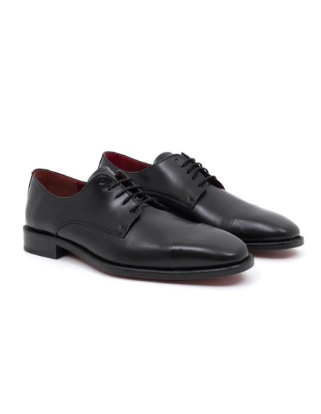 Black leather derby