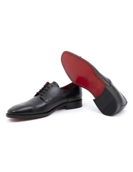 Black leather derby