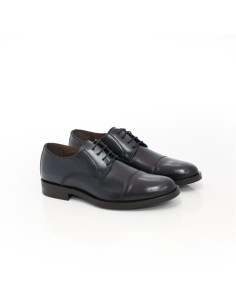Derby de piel con costura color azul 2