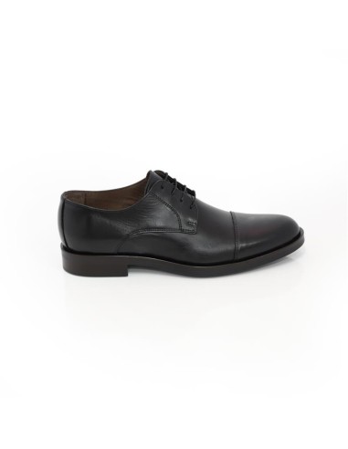 Derby de piel con costura color negro