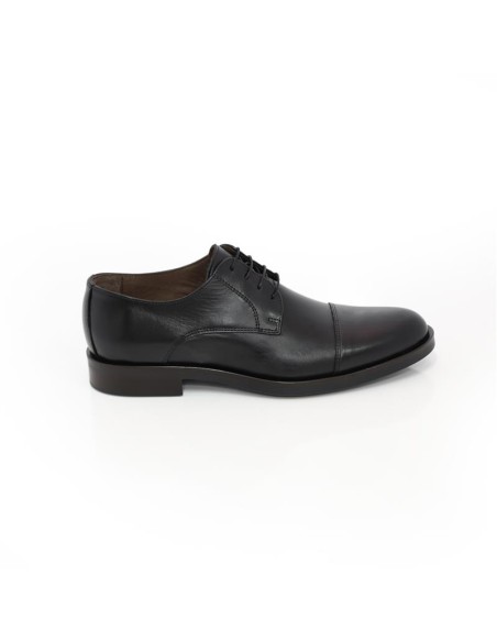 Black leather derby