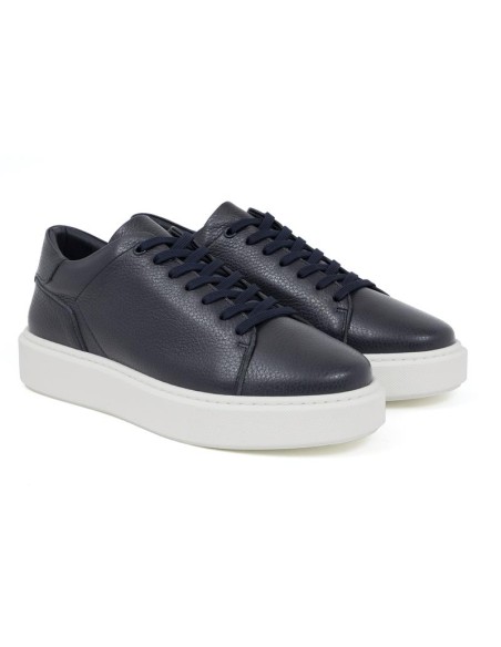 baskets de peau bleu MELIN-MARINO