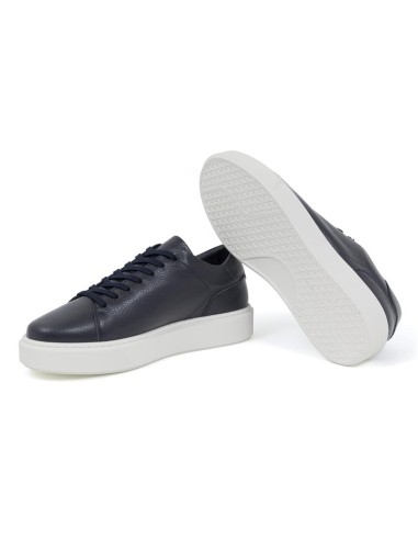 Blue leather sneakers