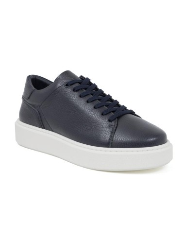 Sneakers de piel liso color azul