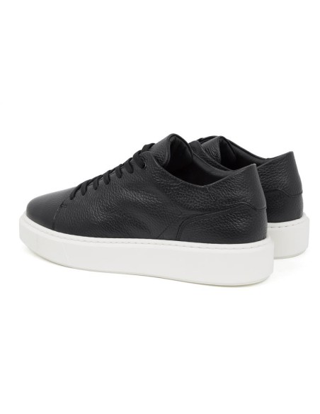 Black leather sneakers