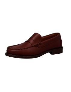 Mocasín de piel de piso antideslizante color cuero 2