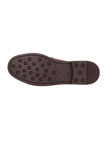 Mocasín de piel de piso antideslizante color cuero