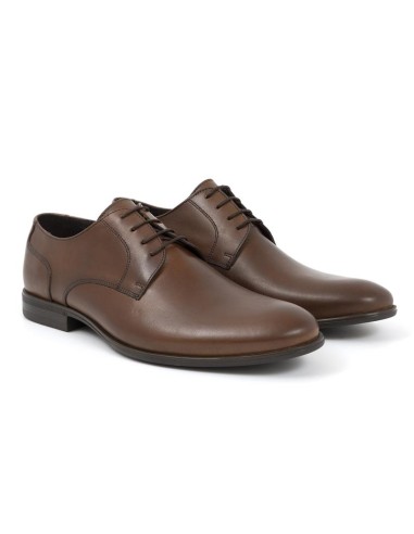 Derby de piel liso color cuero