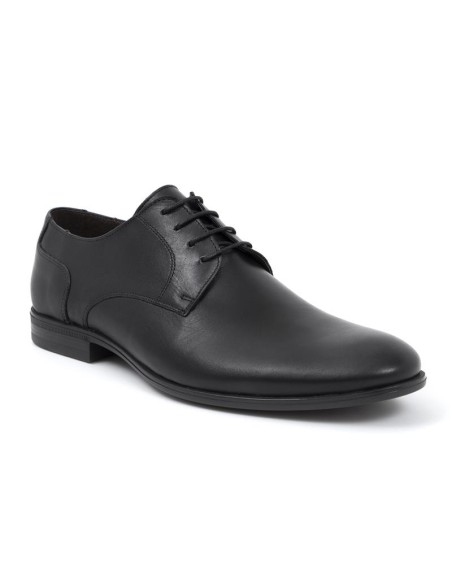 Black leather derby