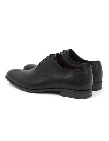 Black leather derby
