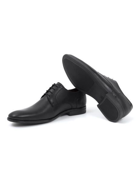 Black leather derby