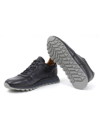 Blue leather sport shoe