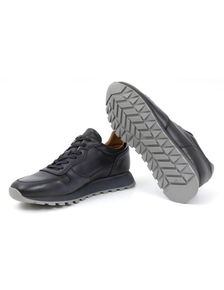 Blue leather sport shoe