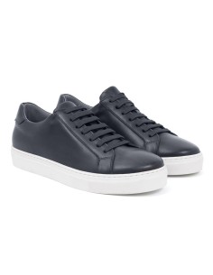 Blue leather sneakers 2