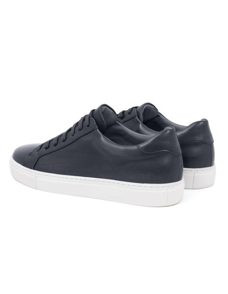 Blue leather sneakers