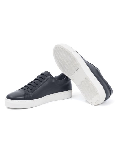 Sneakers de piel trenzado color azul