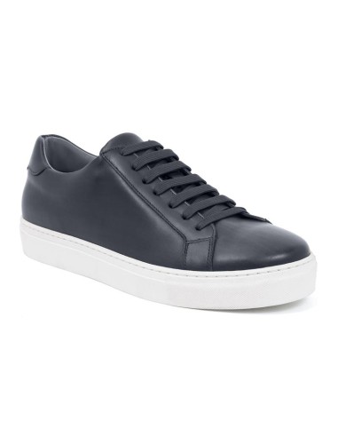 Sneakers de piel trenzado color azul