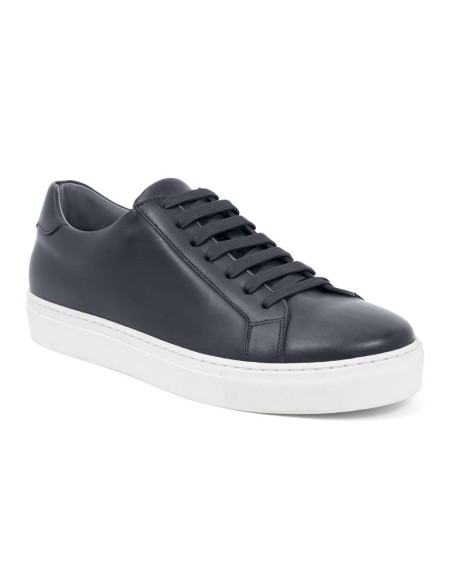 Sneakers de piel trenzado color azul
