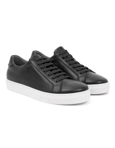 Sneakers de piel trenzado color negro 2