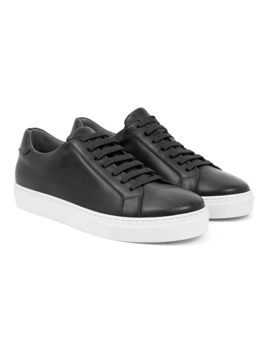Sneakers de piel trenzado color negro
